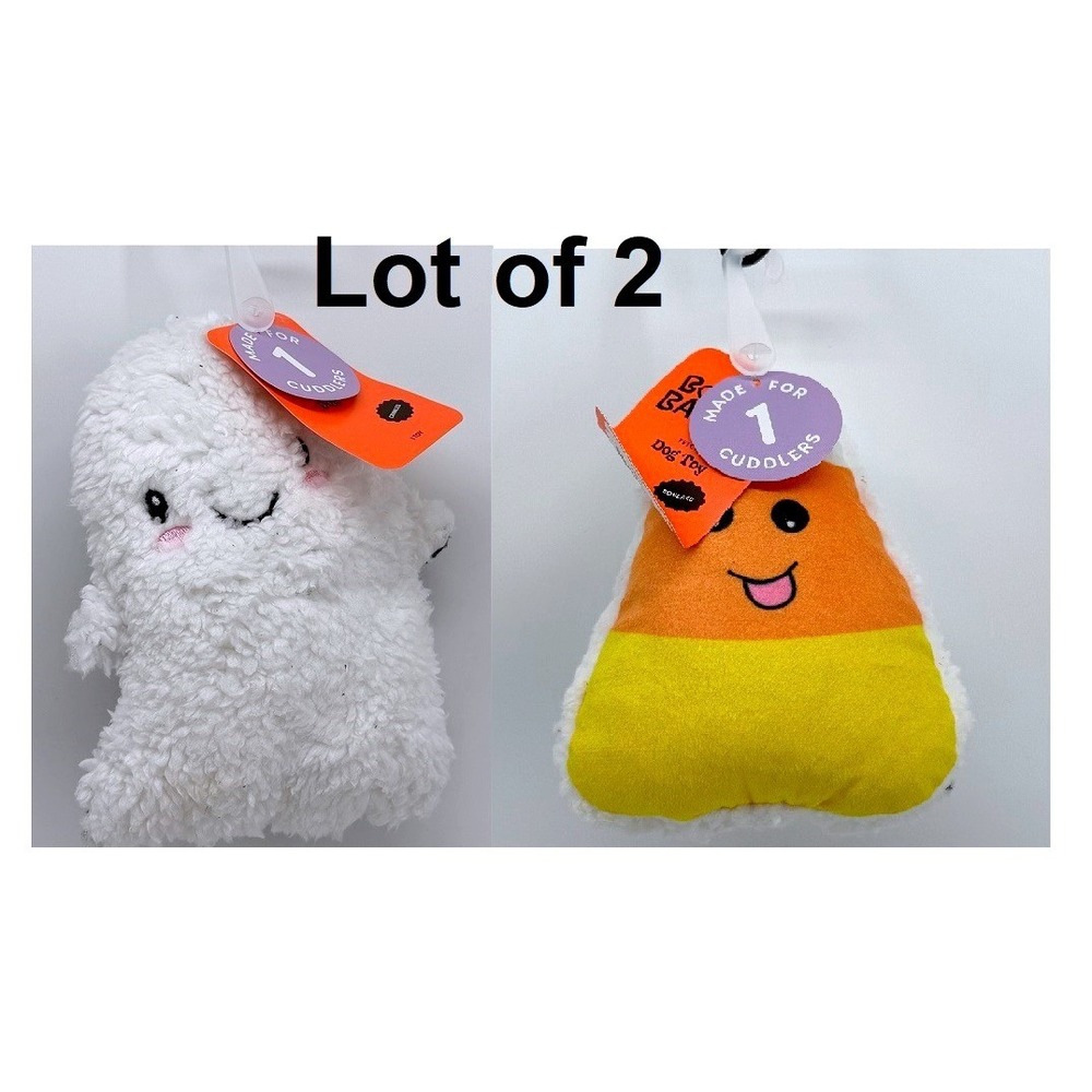 Boot & Barkley Halloween Candy Corn & Ghost Dog Toy Plush Squeaky for Cuddlers